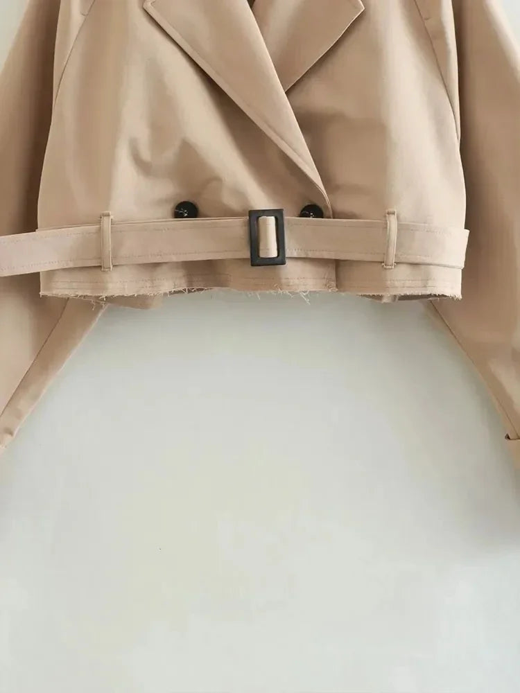 Vintage Belt Cropped Trench