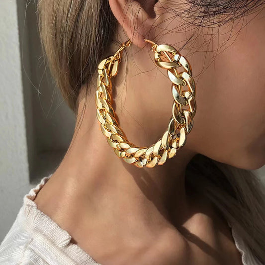 Punk Style Oversized Large Hoop Earrings