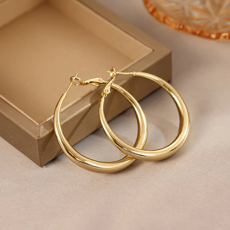 Big Circle Hoop Earrings