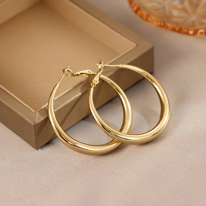 Big Circle Hoop Earrings