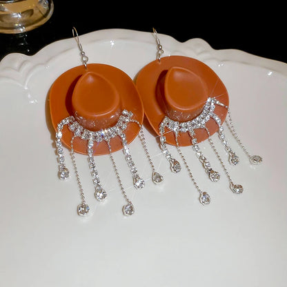 Cowboy Hat Drop Dangle Earrings