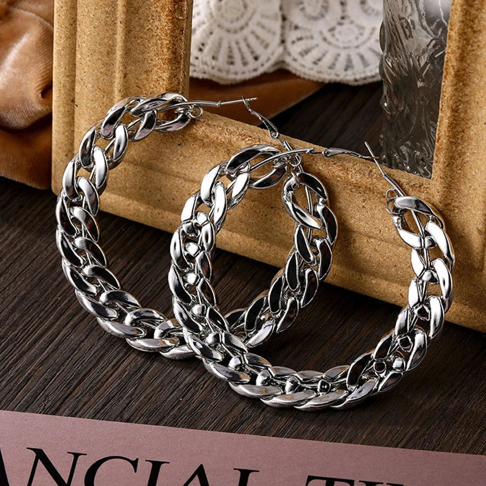 Punk Style Oversized Large Hoop Earrings