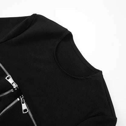 Short Sleeve Zipper T-shirt