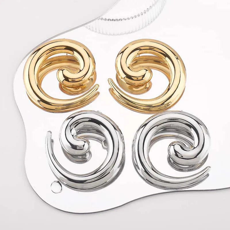 Vintage Irregular Spiral Stud Earrings