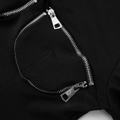 Short Sleeve Zipper T-shirt