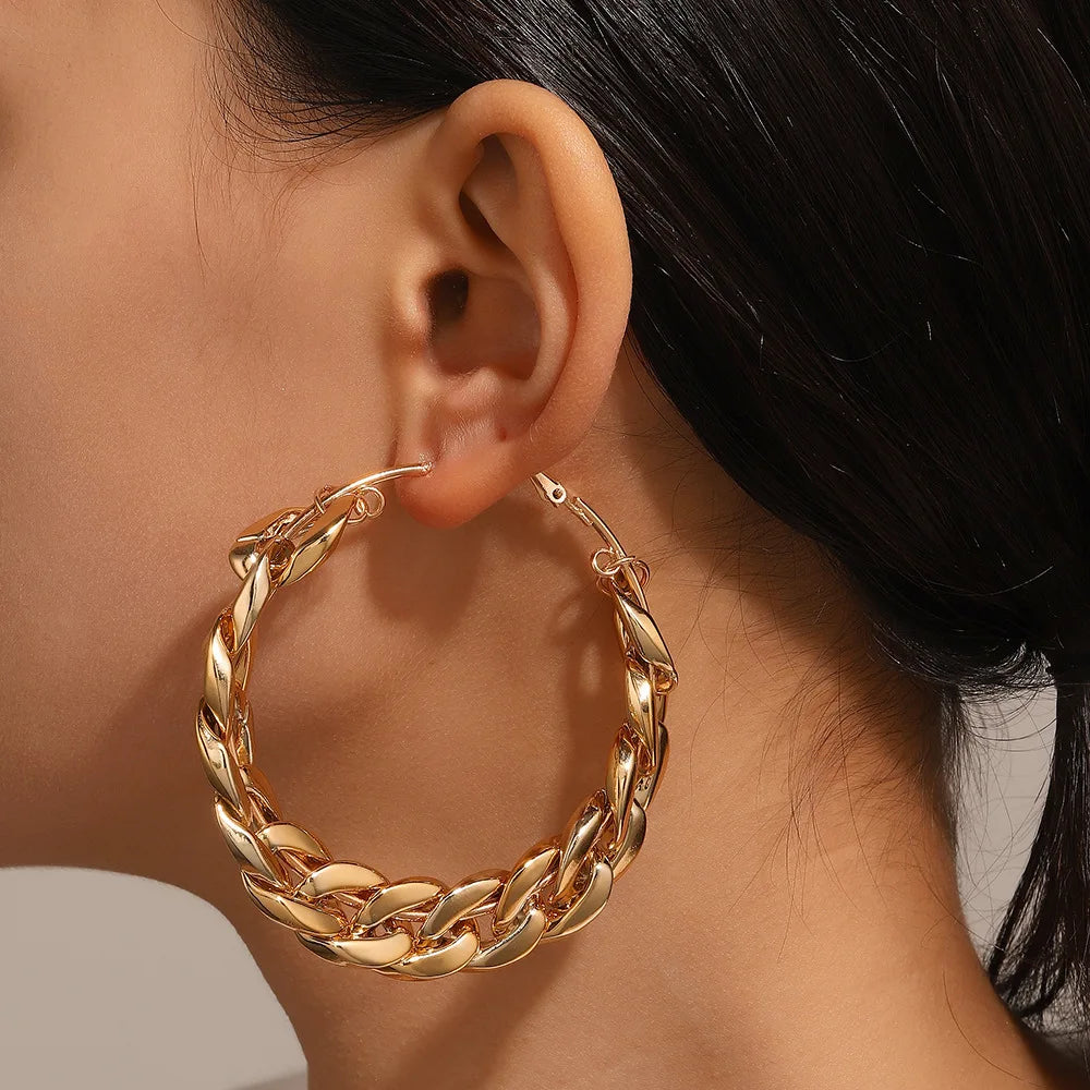 Punk Style Oversized Large Hoop Earrings