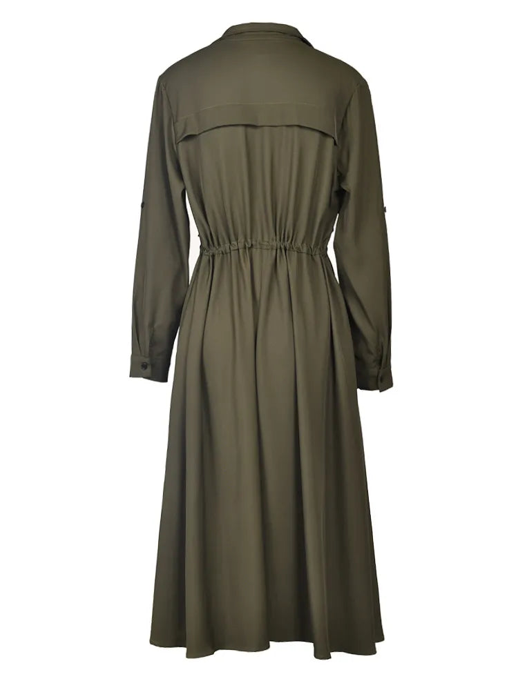 Army Green Long Trench