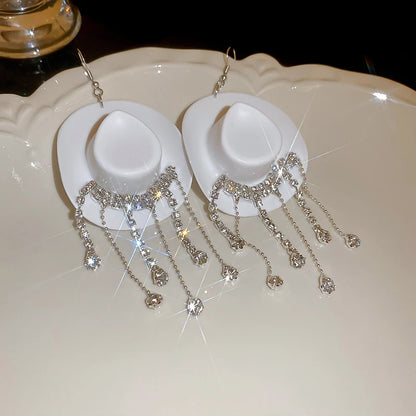 Cowboy Hat Drop Dangle Earrings