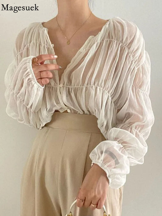 Pleated Casual Blouse