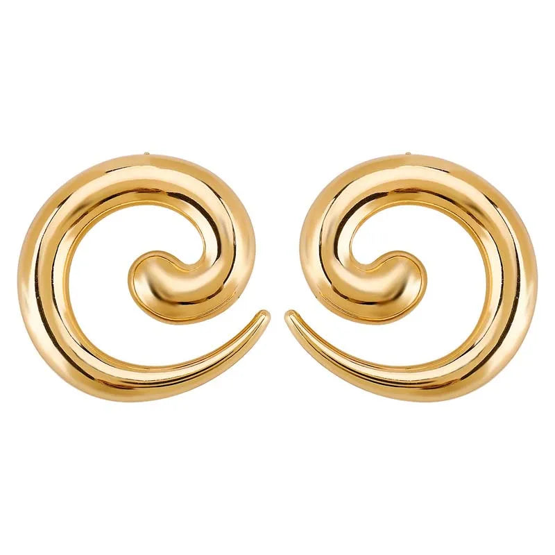 Vintage Irregular Spiral Stud Earrings