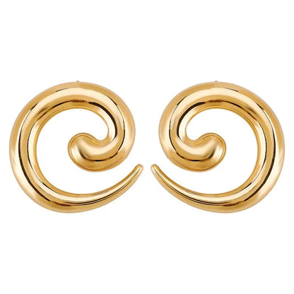 Vintage Irregular Spiral Stud Earrings