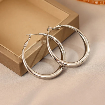 Big Circle Hoop Earrings