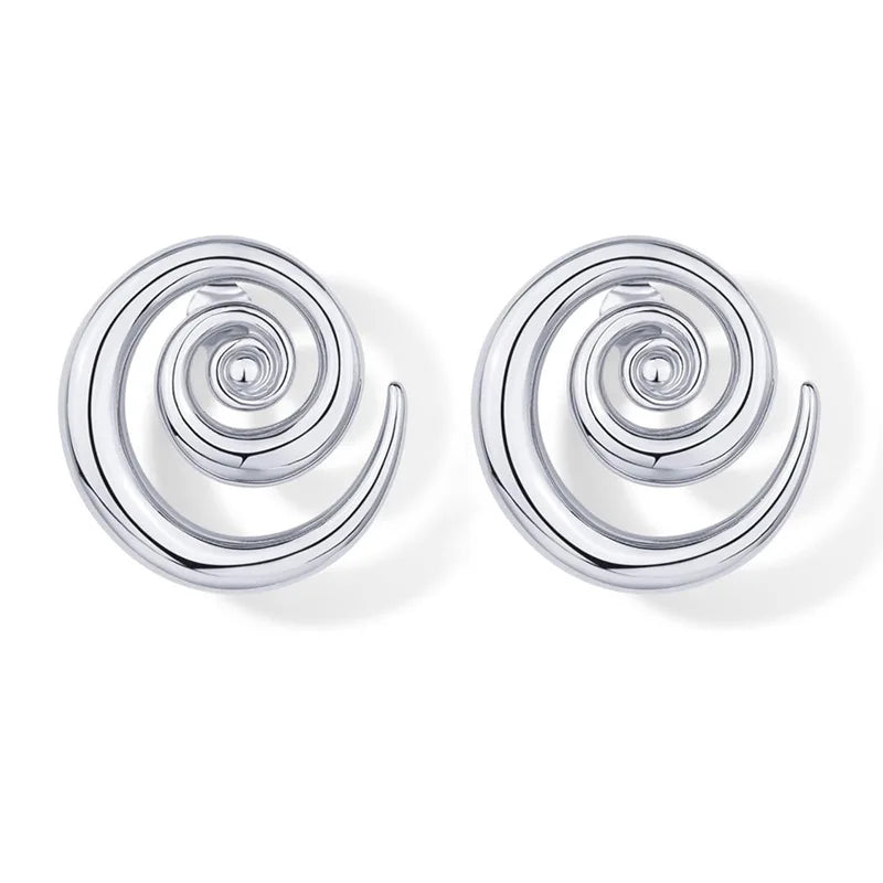 Vintage Irregular Spiral Stud Earrings