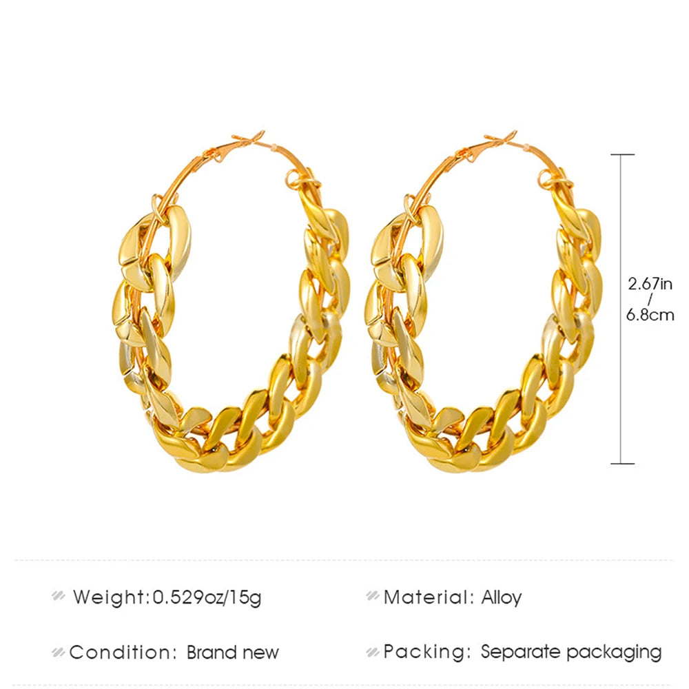 Punk Style Oversized Large Hoop Earrings