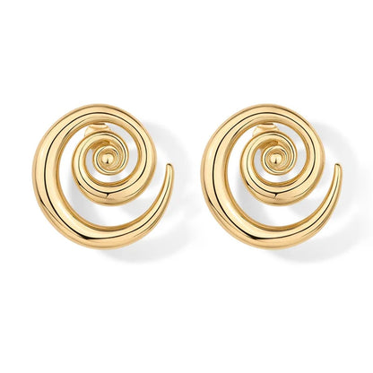 Vintage Irregular Spiral Stud Earrings