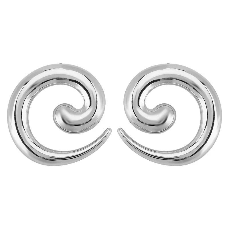 Vintage Irregular Spiral Stud Earrings