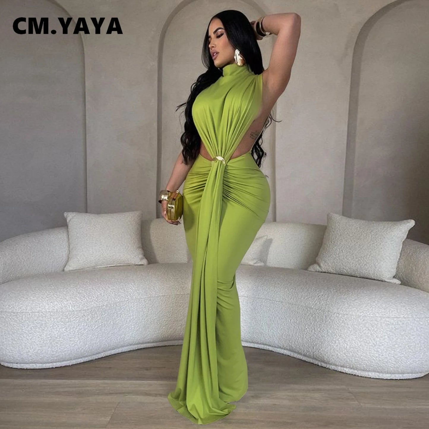 High Split Stacked Bodycon Maxi Dress