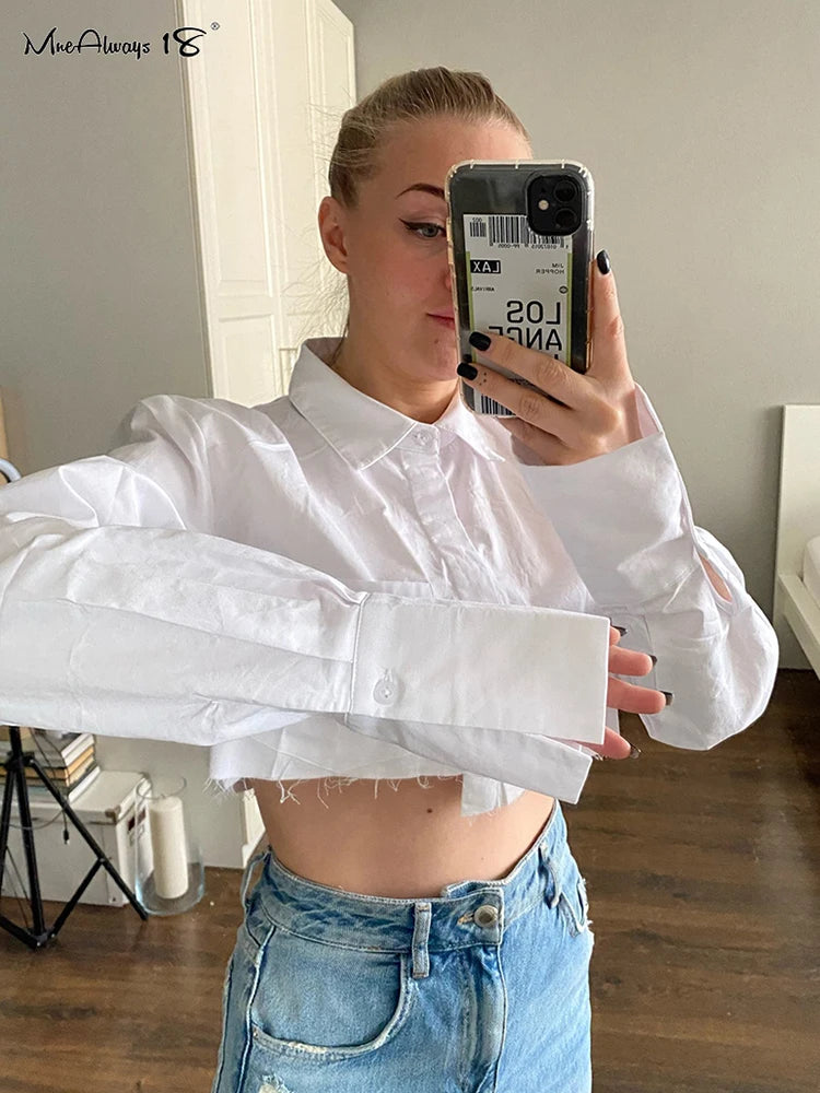 White Cropped Blouse