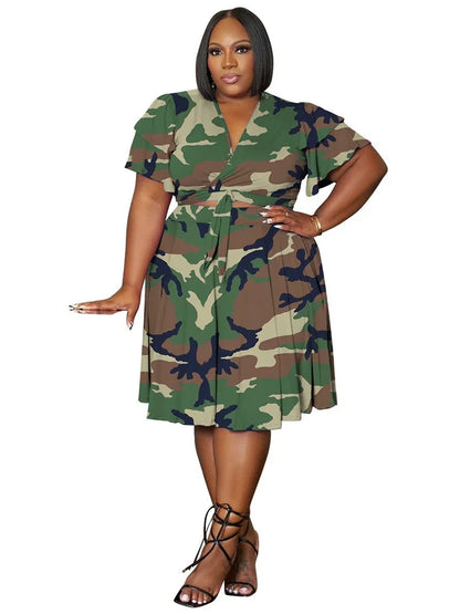 Casual V Neck Two Piece Set