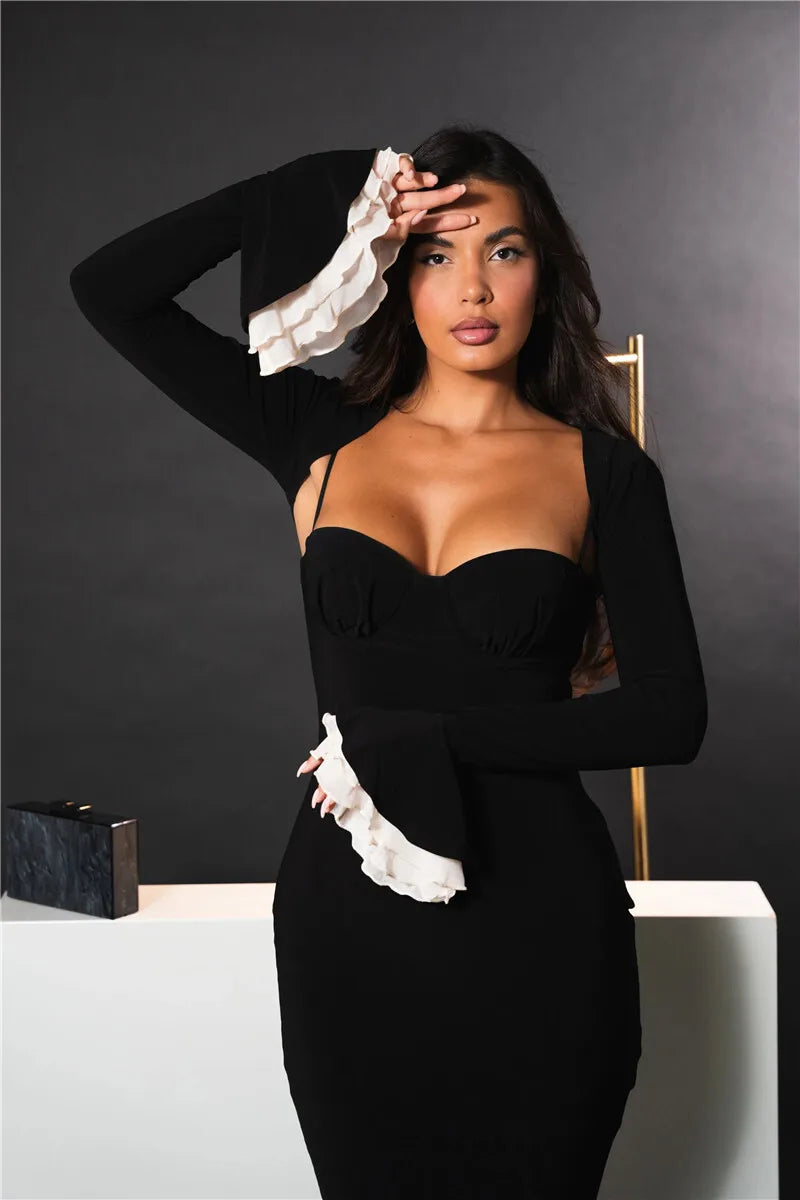 Elegant Long Sleeve Sexy Maxi Dress