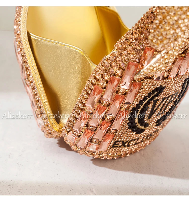 Champagne Bottle Shaped Bow Crystal Bag