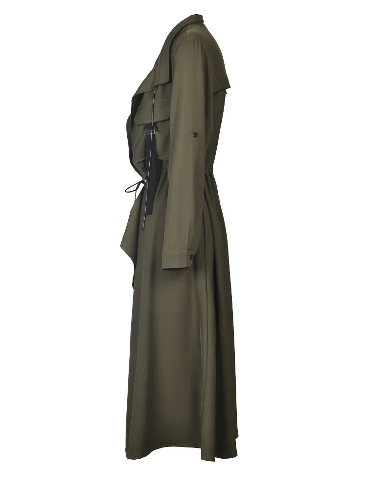 Army Green Long Trench