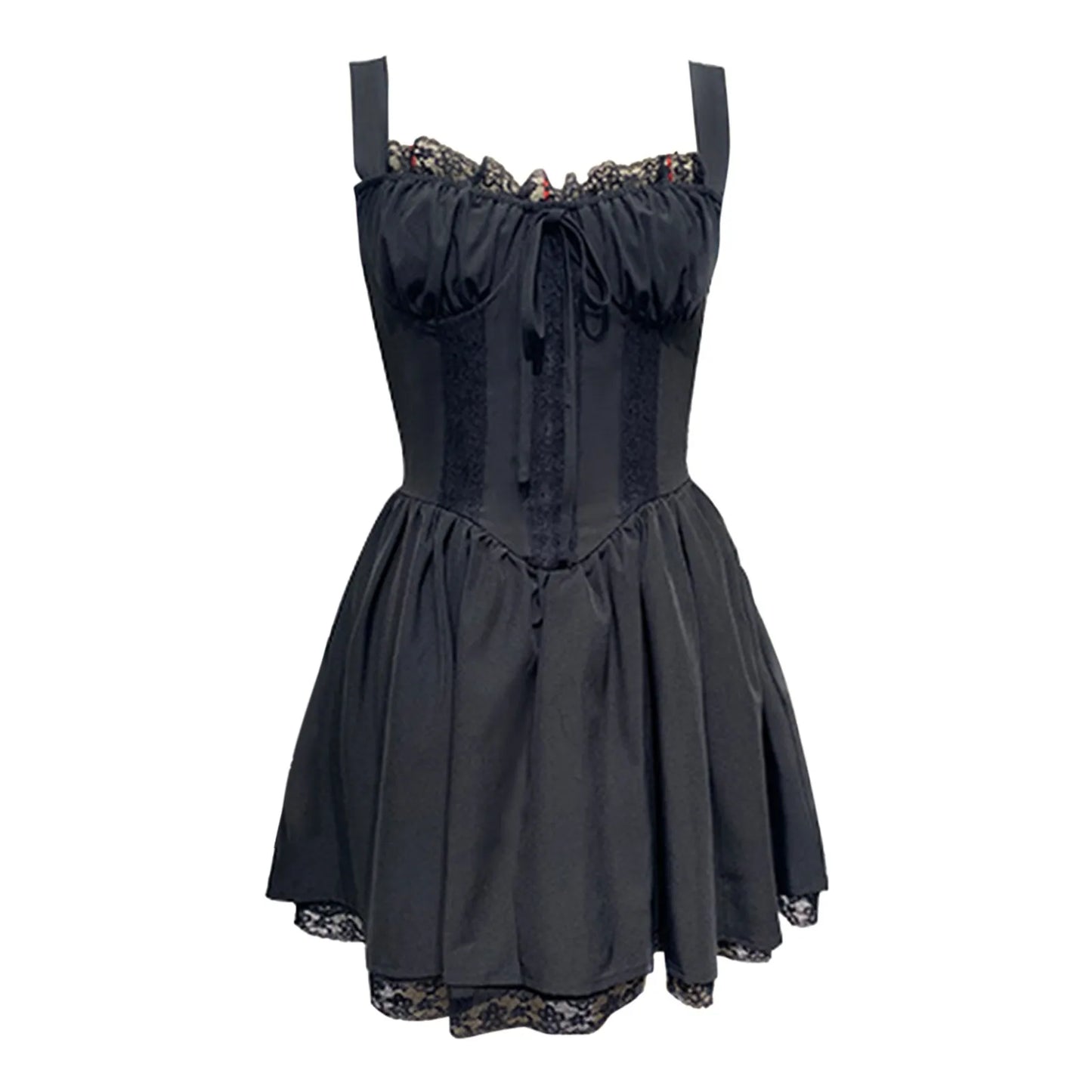 French Bow Spaghetti Strap Dress