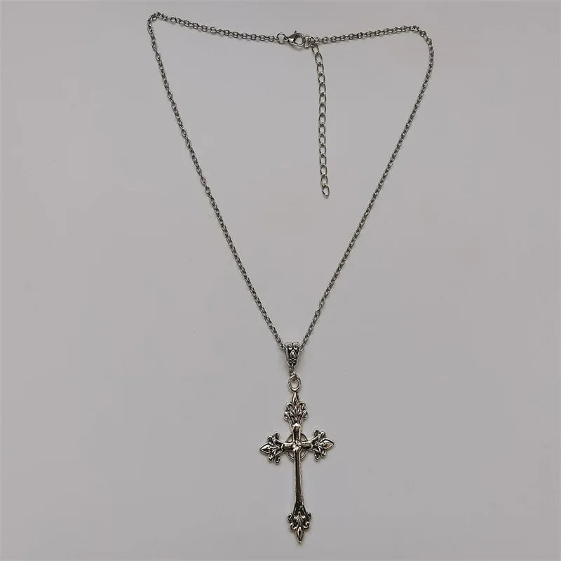 Rhinestone Cross Jewel Necklace