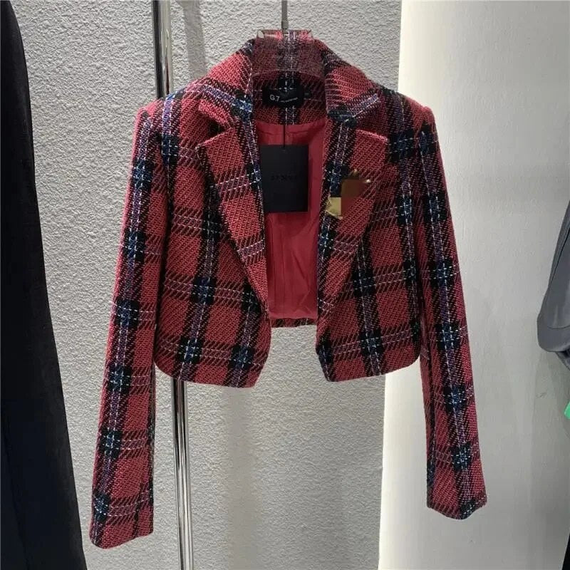 Plaid Woolen Jacket