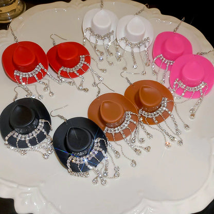 Cowboy Hat Drop Dangle Earrings
