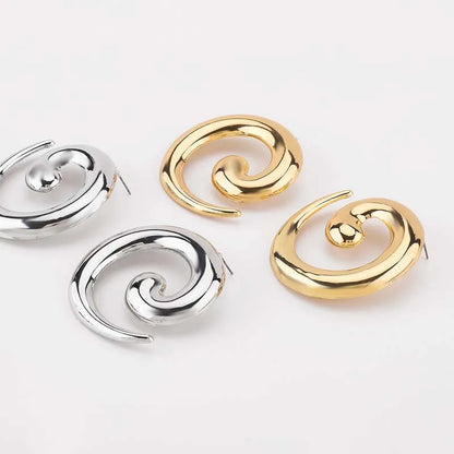 Vintage Irregular Spiral Stud Earrings
