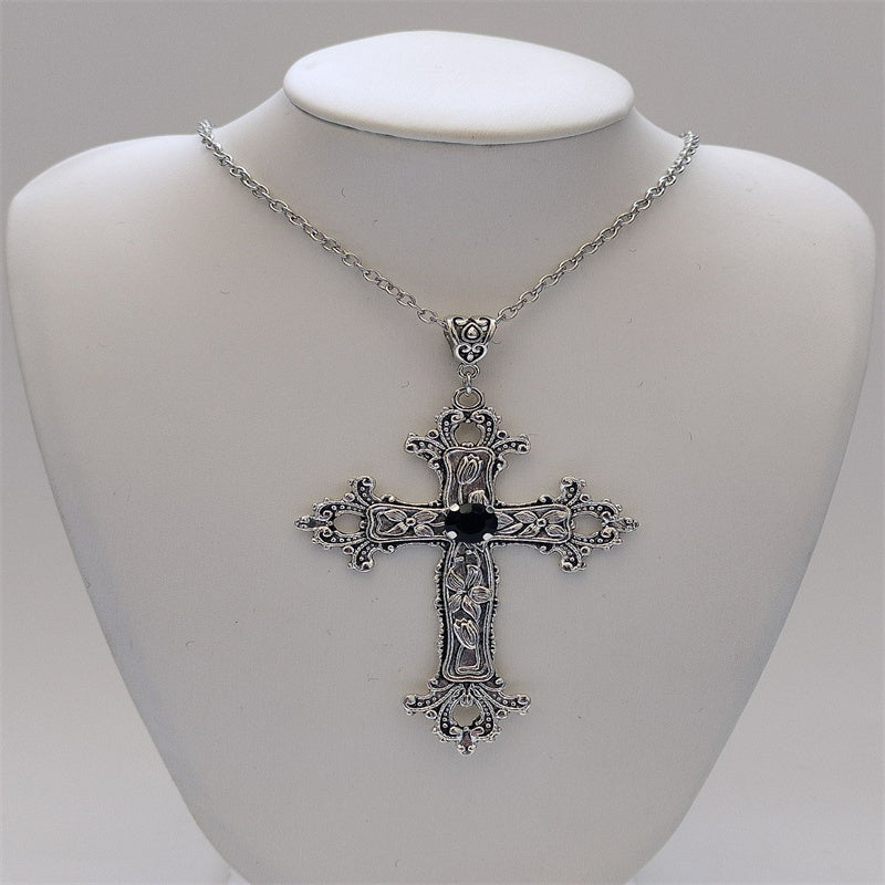 Rhinestone Cross Jewel Necklace