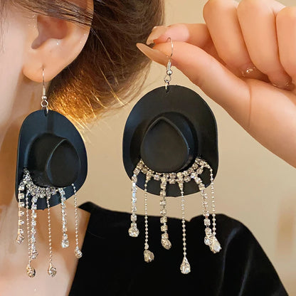 Cowboy Hat Drop Dangle Earrings