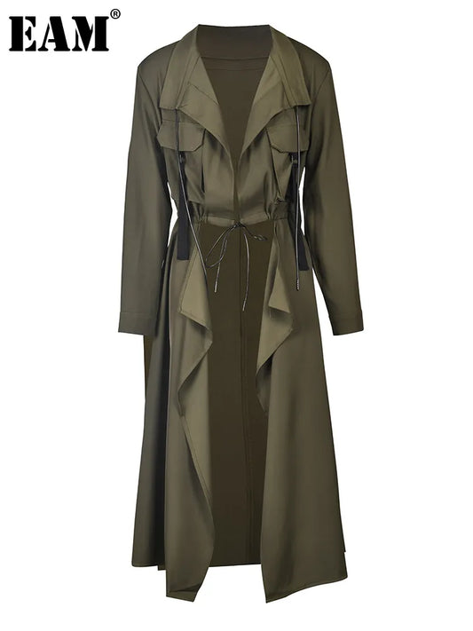 Army Green Long Trench