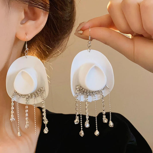 Cowboy Hat Drop Dangle Earrings