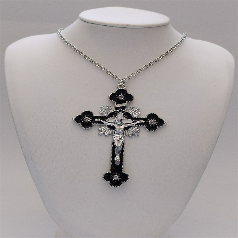 Rhinestone Cross Jewel Necklace