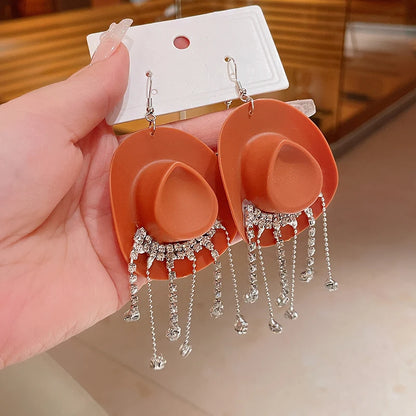 Cowboy Hat Drop Dangle Earrings