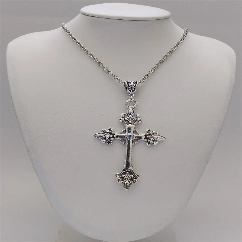 Rhinestone Cross Jewel Necklace