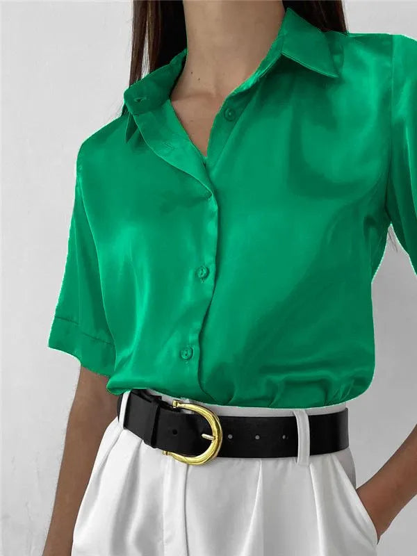 Polo Collar Vintage Blouse