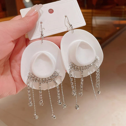 Cowboy Hat Drop Dangle Earrings