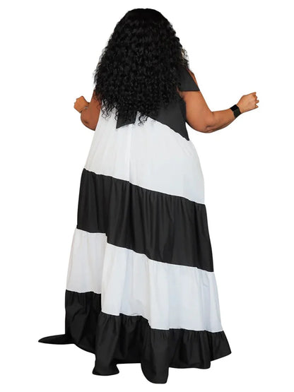 Print Bandage Loose Maxi Dress
