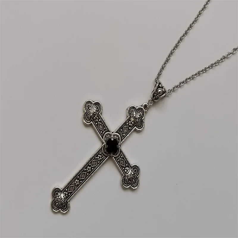 Rhinestone Cross Jewel Necklace