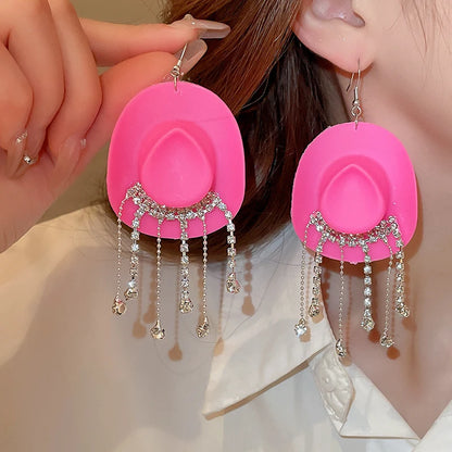 Cowboy Hat Drop Dangle Earrings