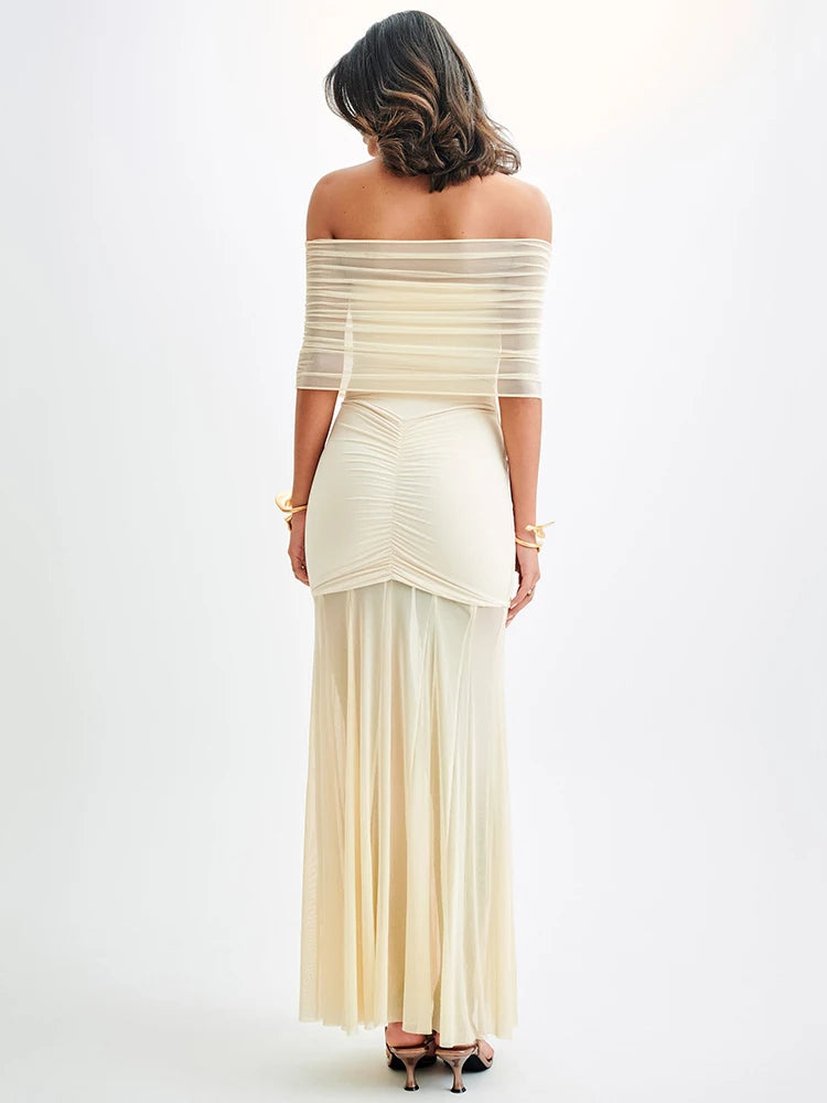 Off-shoulder Maxi Dress