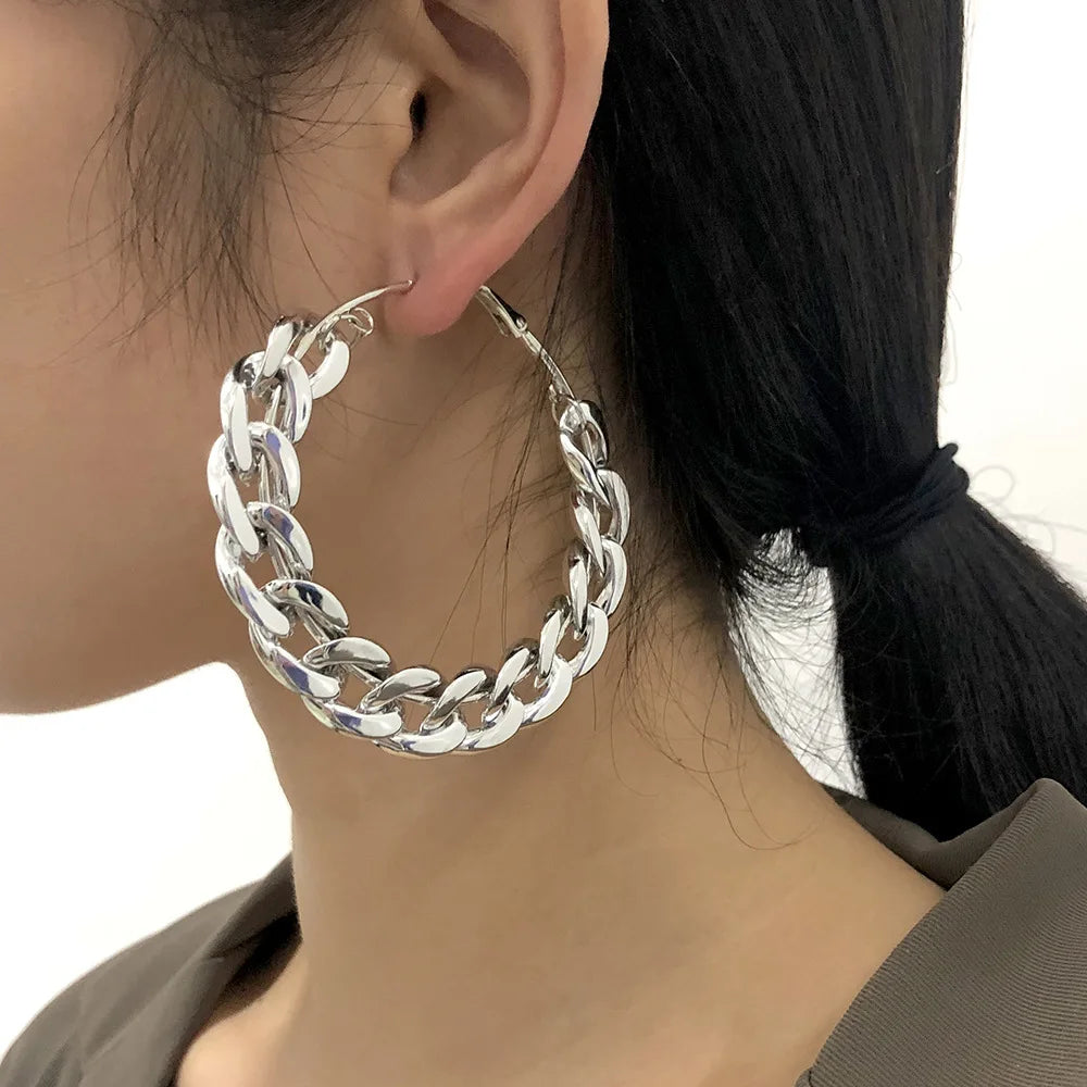 Punk Style Oversized Large Hoop Earrings