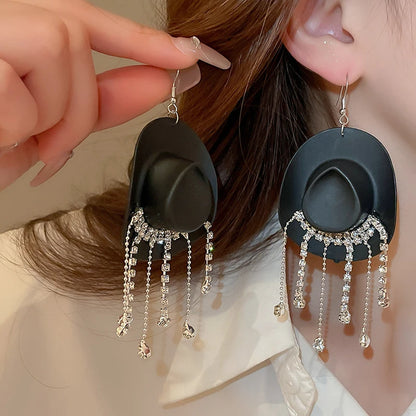 Cowboy Hat Drop Dangle Earrings