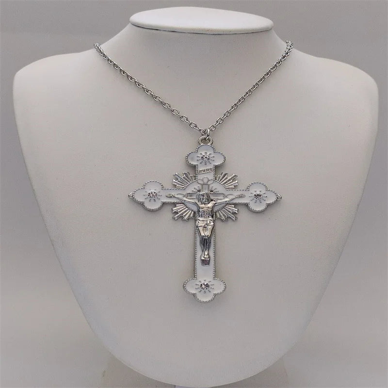 Rhinestone Cross Jewel Necklace