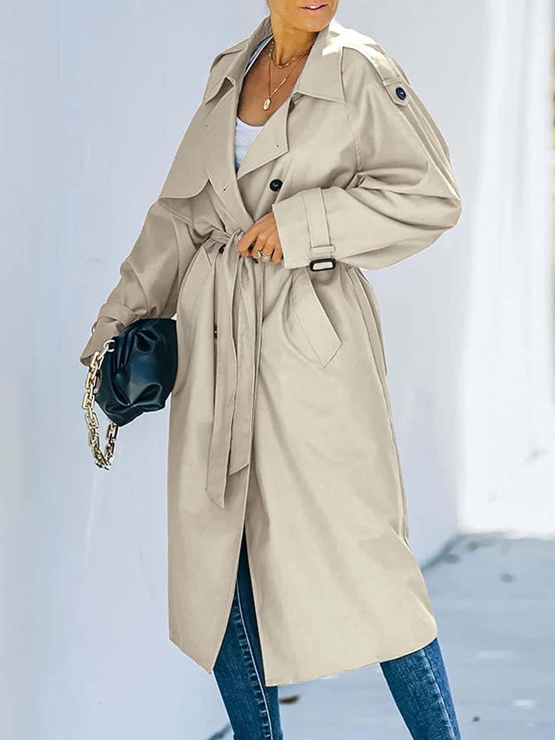 Double Breasted Long Trench Classic Coat