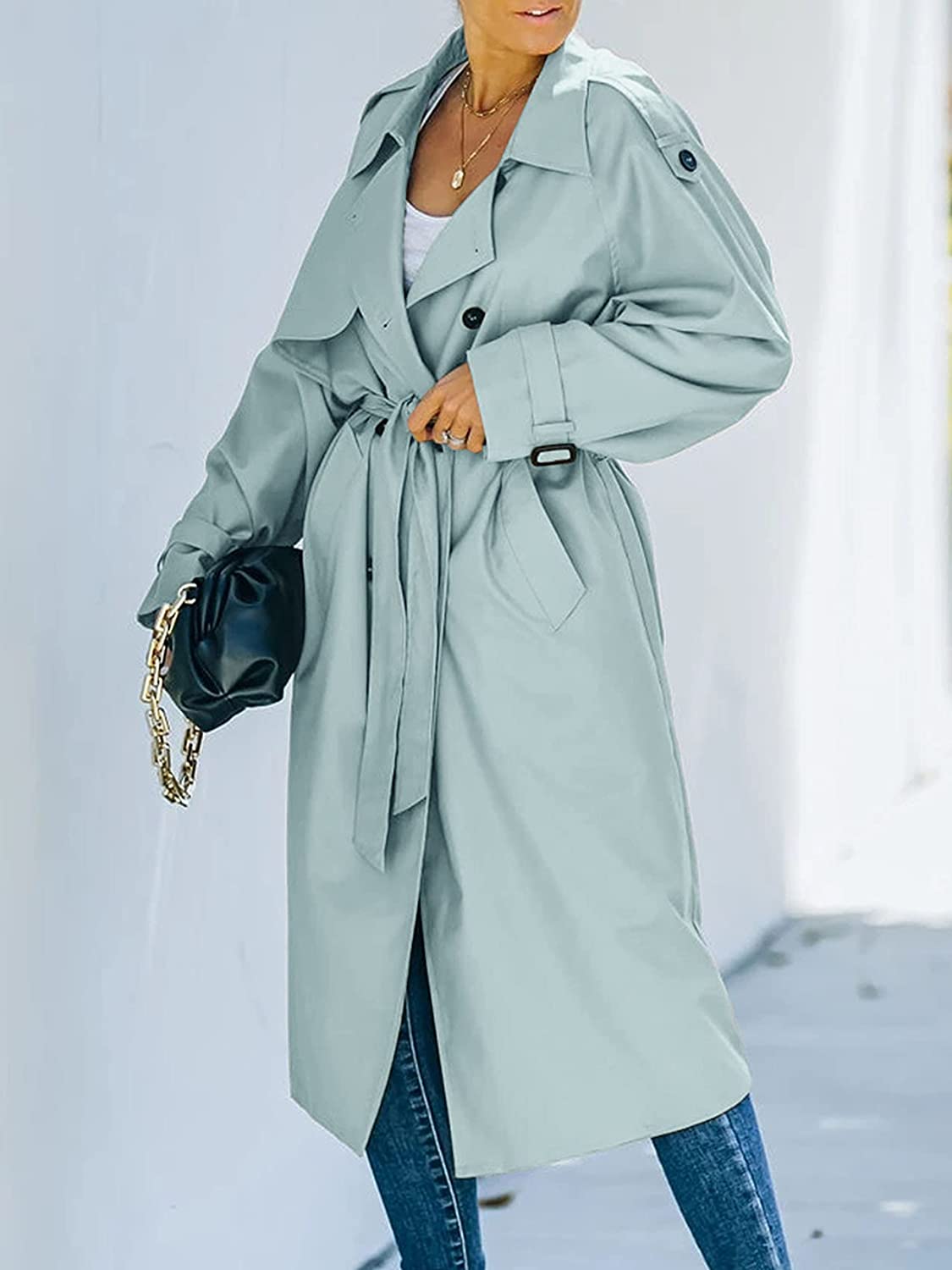 Double Breasted Long Trench Classic Coat