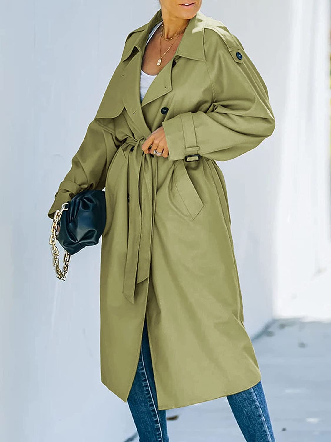 Double Breasted Long Trench Classic Coat